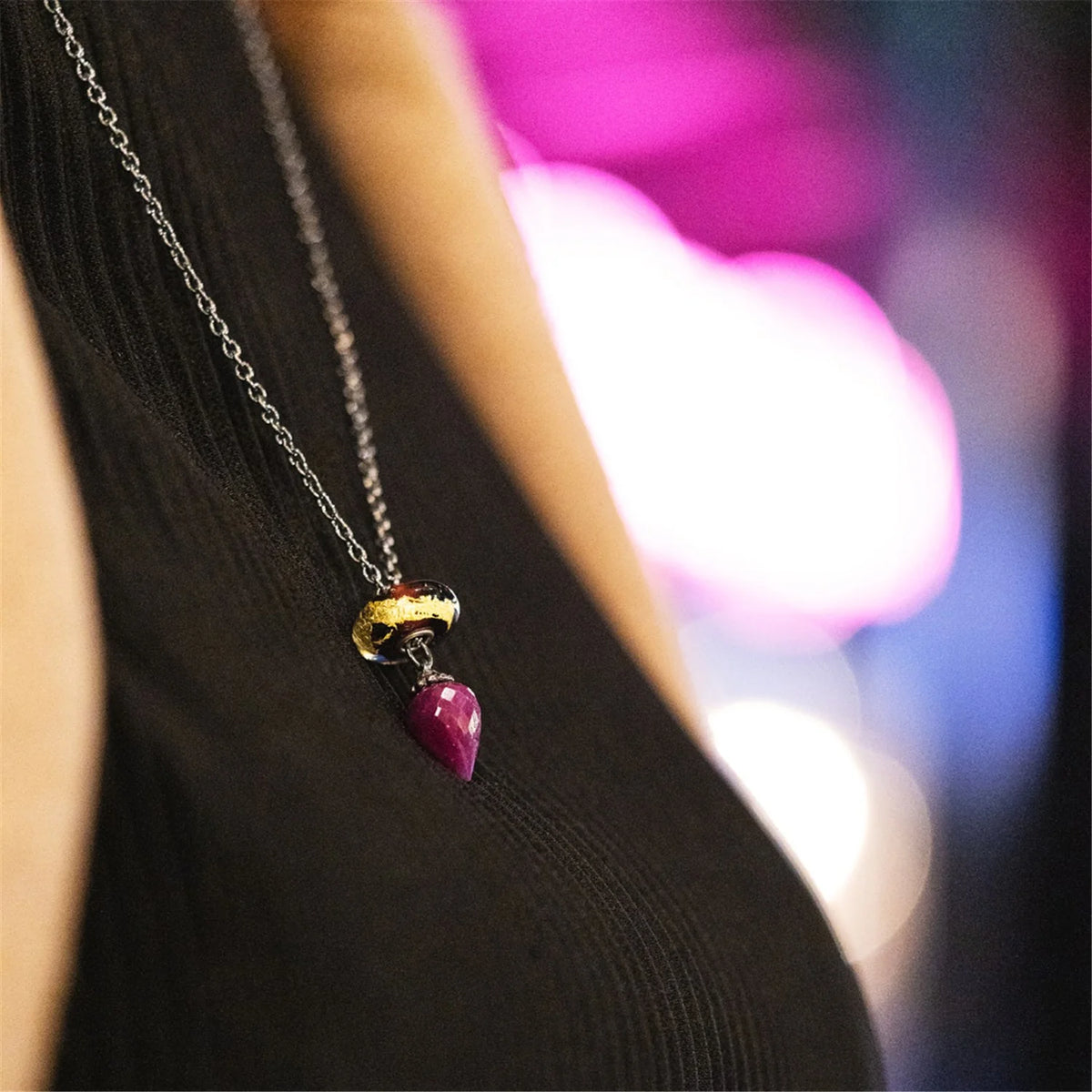 Base Trollbeads - Collana Fantasia con Rubino - TAGFA-00063