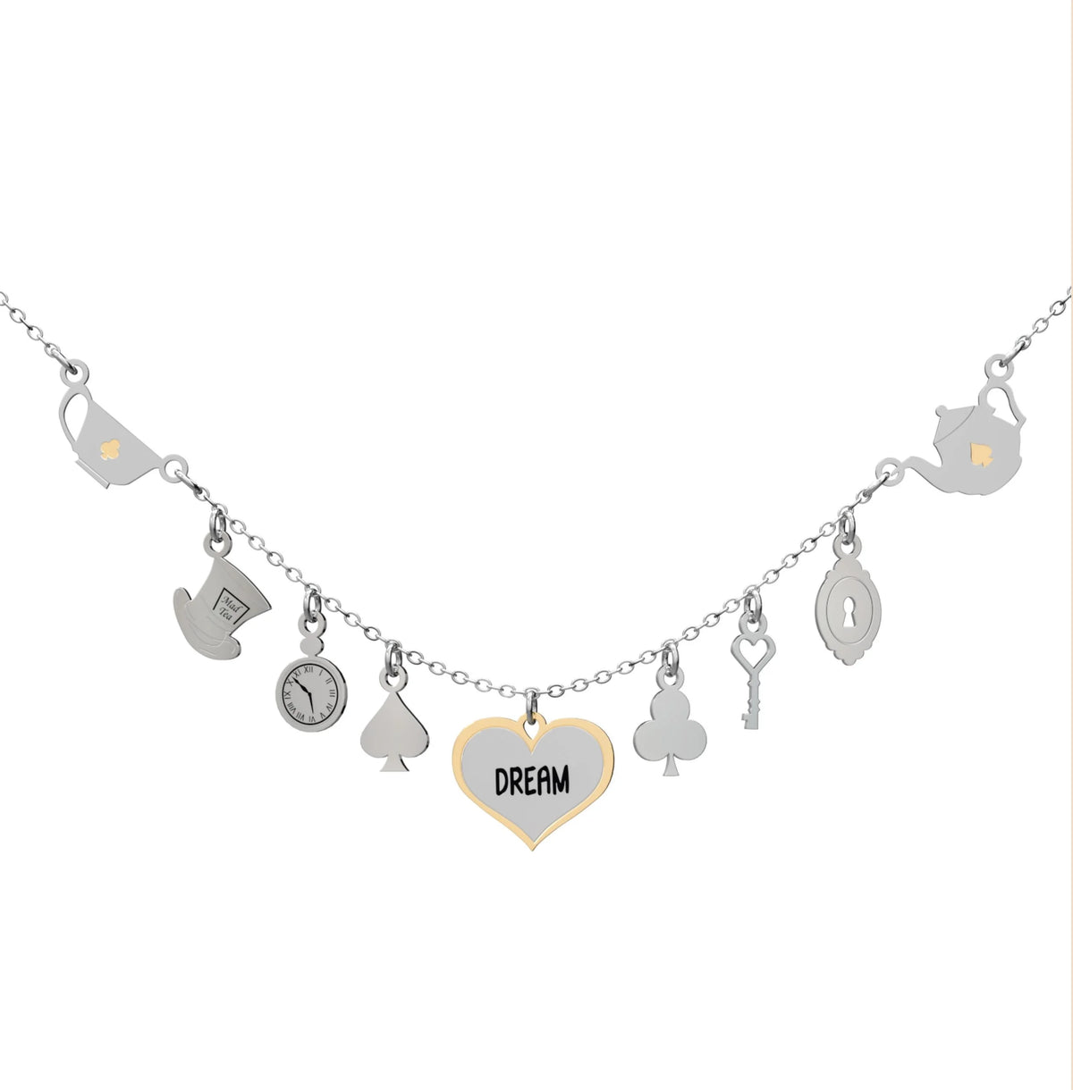 Collana in acciaio Mad Tea collezione Alice in Wonderland-CAWC001