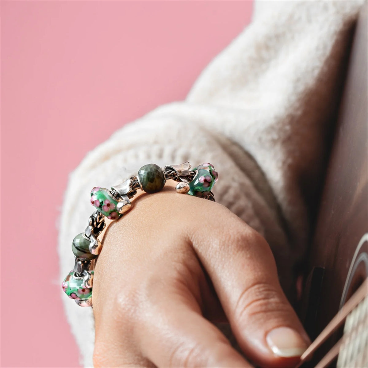 Beads Trollbeads - Calcite Verde rotonda sfaccettata - TSTBE-00035