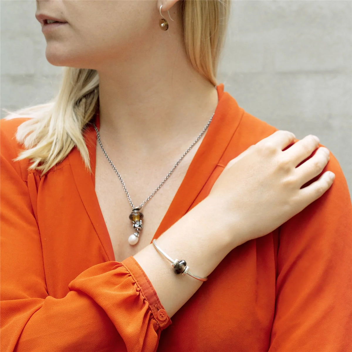 Orecchini Trollbeads - Orecchini Quarzo Fumè con Monachelle - TSTBO-00004