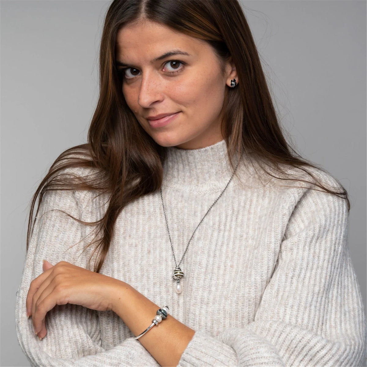 Base Trollbeads - Collana Fantasia con Perla - TAGFA-00019