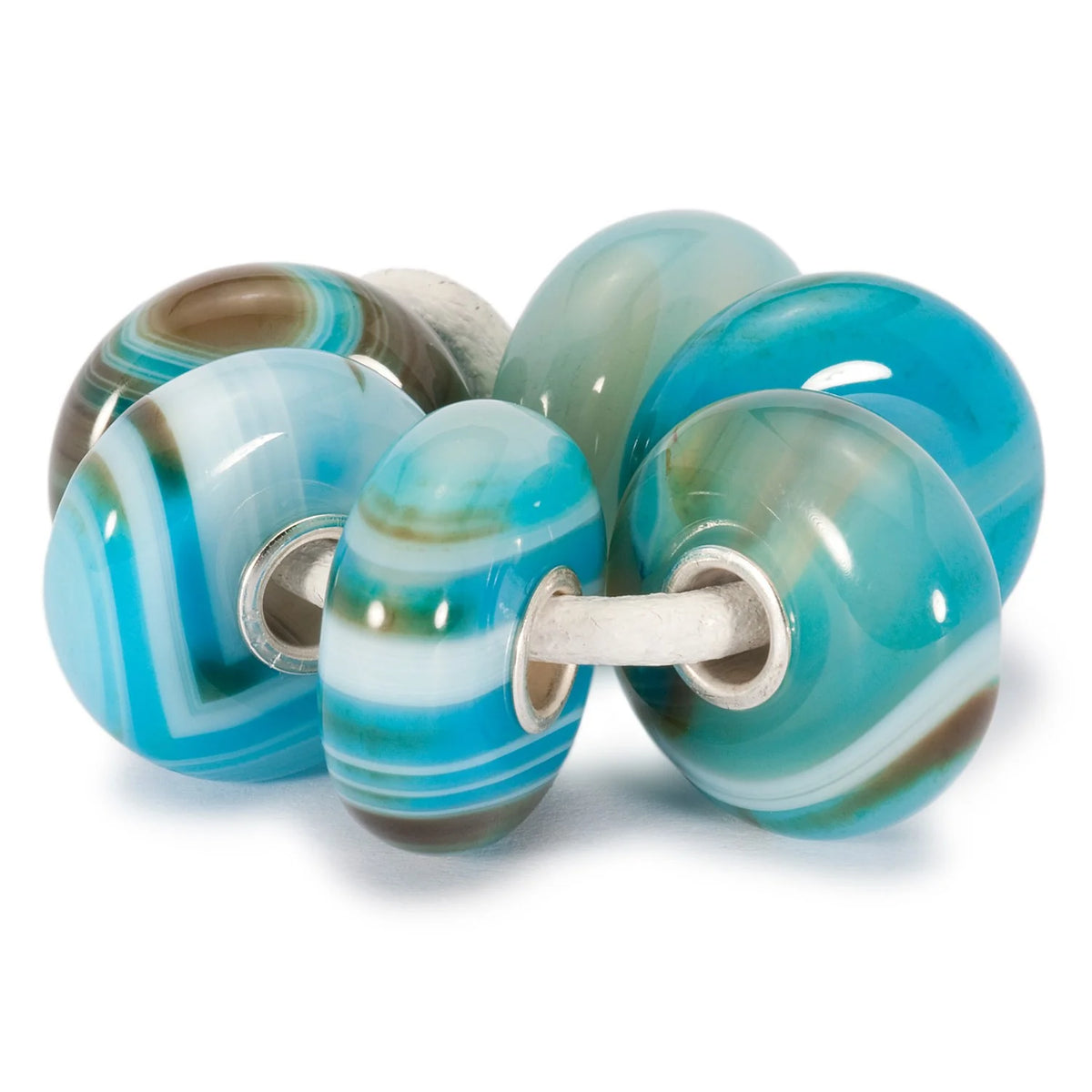 Beads Trollbeads - Set Strisce Agata Azzurra - TSTBE-00003