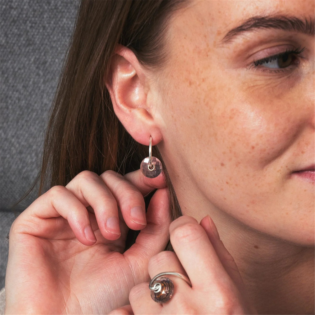 Orecchini Trollbeads - Orecchini Quarzo Fumè con Monachelle - TSTBO-00004