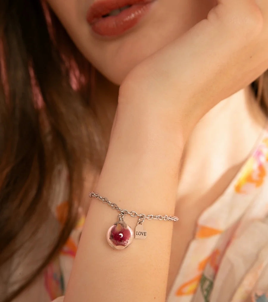 Bracciale in Acciaio Mad Tea collezione: Il giardino dei desideri - Rosa - Bracciale dell&#39; Amore