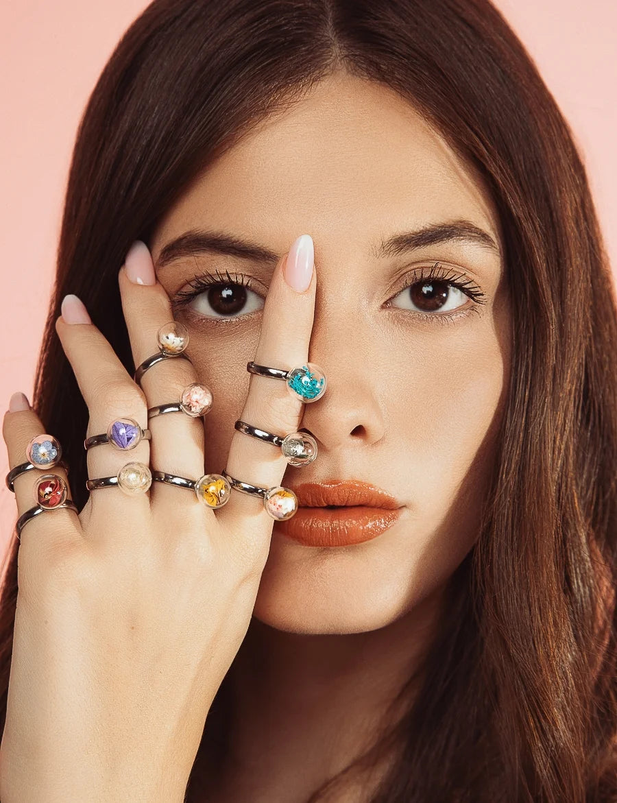 Anello in Acciaio Mad Tea collezione: Il giardino dei desideri - Ortensia - Anello della Forza Spirituale