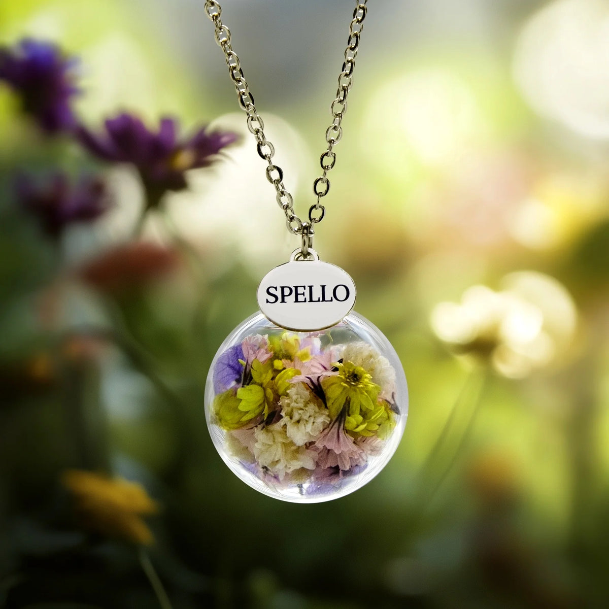 Collana in Acciaio Mad Tea collezione: Il giardino dei desideri - Fiori di Spello - Collana della Felicità