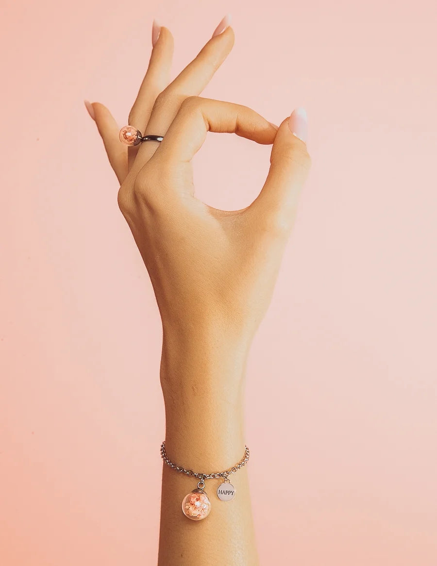 Bracciale in Acciaio Mad Tea collezione: Il giardino dei desideri - Gypsophilia - Bracciale della Felicità