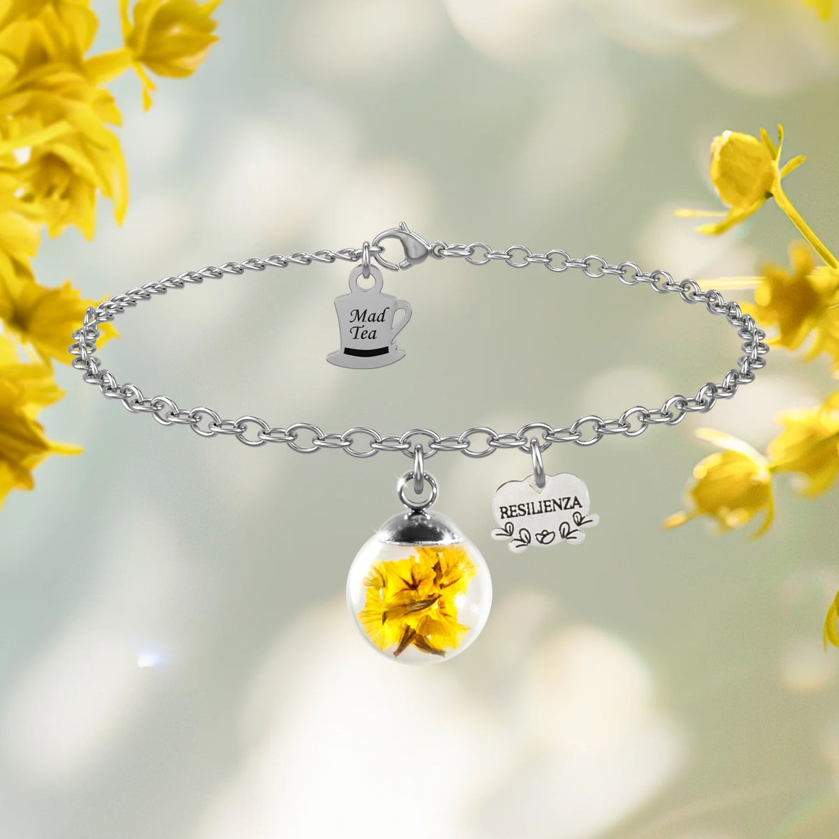 Bracciale in Acciaio Mad Tea collezione: Il giardino dei desideri - Limonio - Resilienza