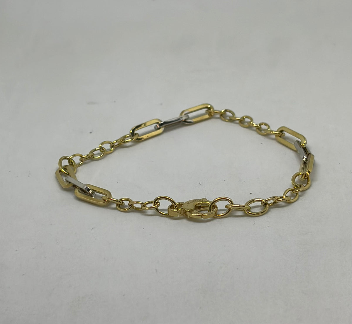 Bracciale in oro 750/1000 - 18 carati colore giallo e bianco- 20 centimetri - BO024