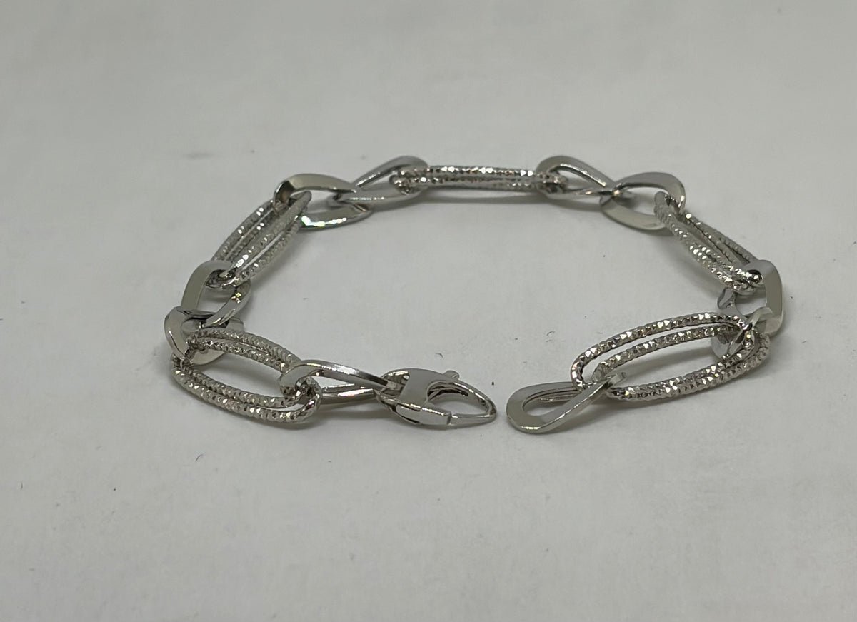 Bracciale in oro 750/1000 - 18 carati colore bianco - 20 centimetri - BO002