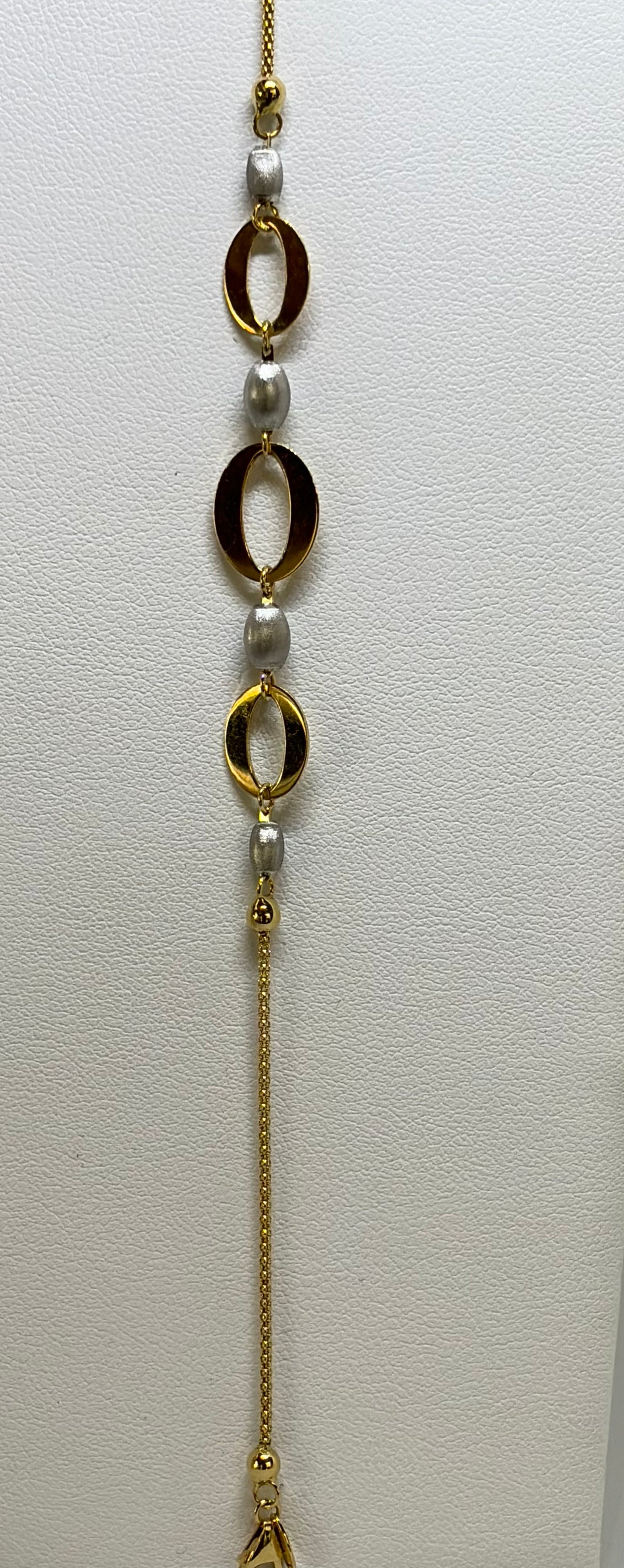 Bracciale in oro 750/1000 - 18 carati colore giallo e bianco - 19 centimetri - BO018