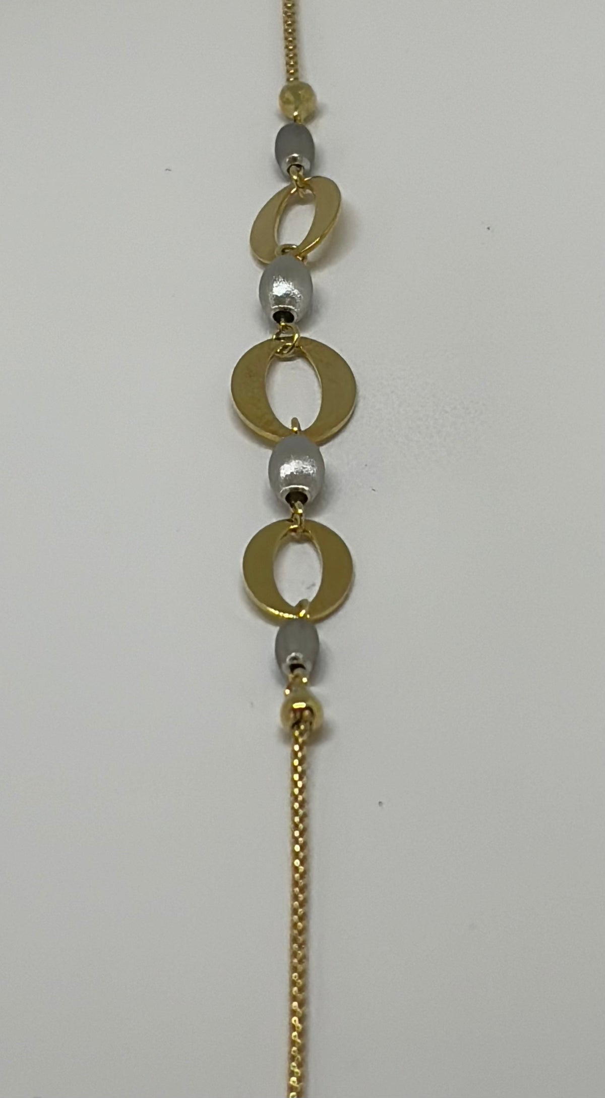 Bracciale in oro 750/1000 - 18 carati colore giallo e bianco - 19 centimetri - BO018