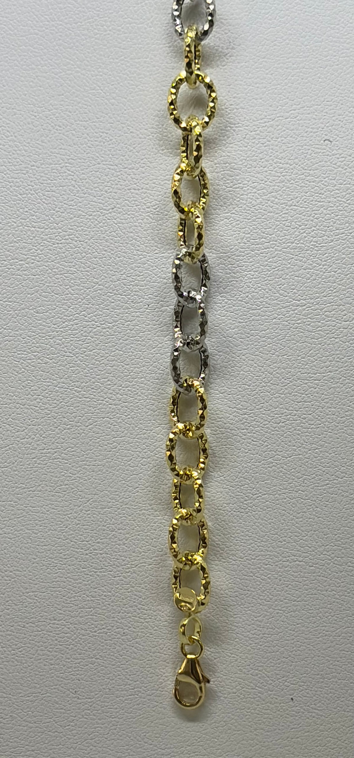 Bracciale in oro 750/1000 - 18 carati colore giallo e bianco - 20 centimetri - BO025