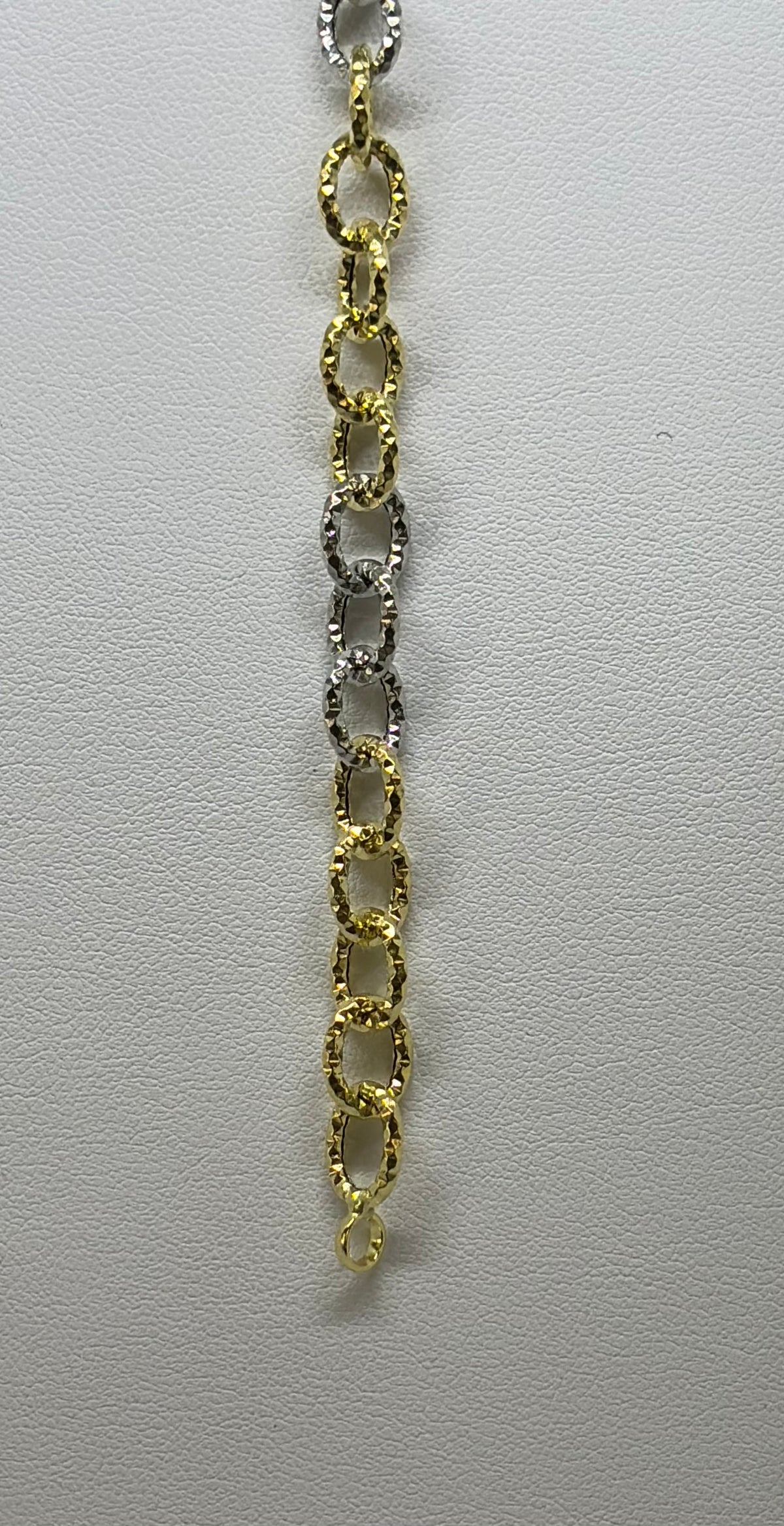 Bracciale in oro 750/1000 - 18 carati colore giallo e bianco - 20 centimetri - BO025