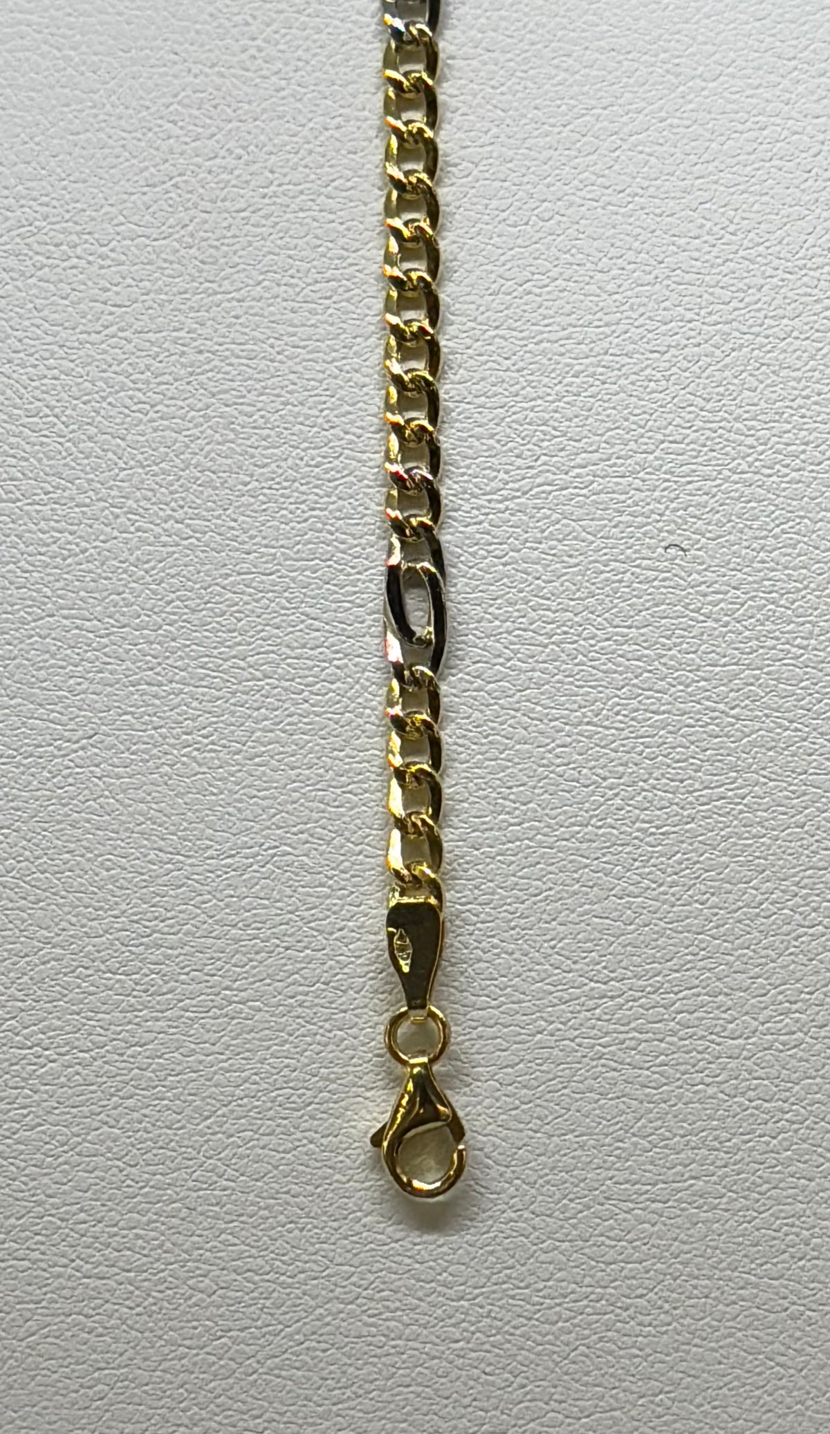 Bracciale in oro 750/1000 - 18 carati colore giallo e bianco con piastra incidibile - 18,5 centimetri  - BO010