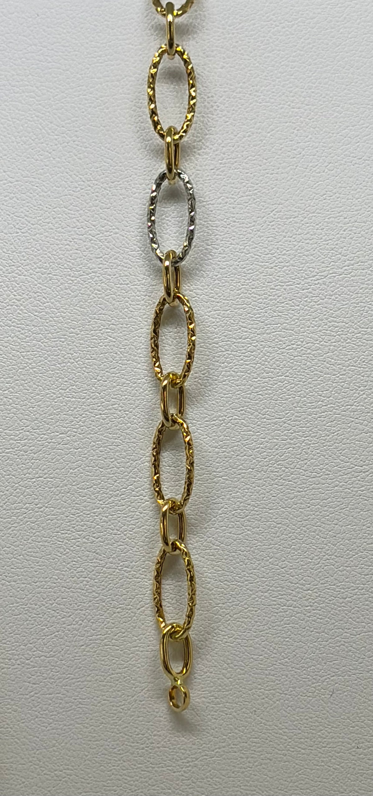 Bracciale in oro 750/1000 - 18 carati colore giallo e bianco - 19 centimetri - BO004