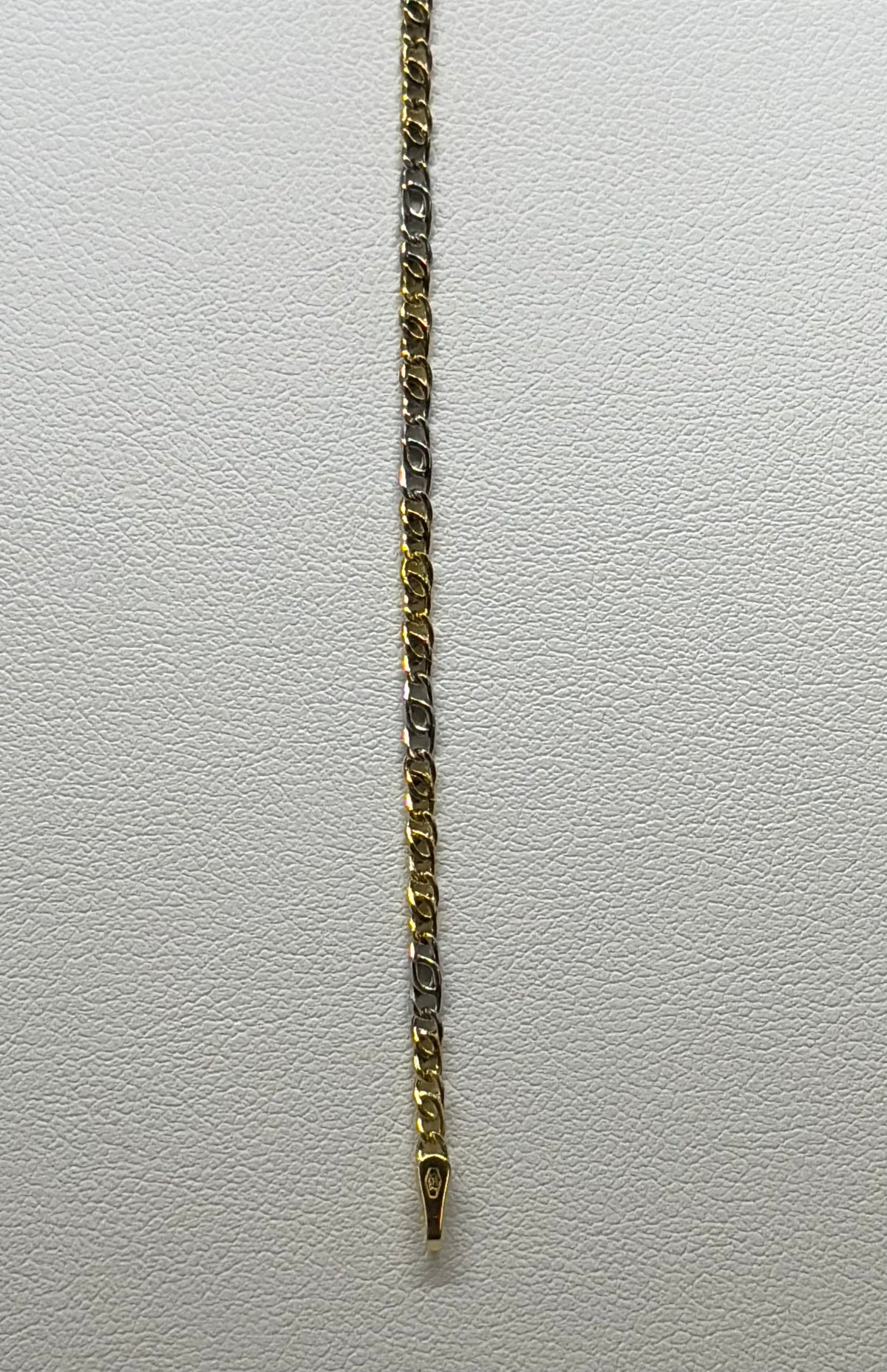 Bracciale in oro 750/1000 - 18 carati colore giallo e bianco - 18,5 centimetri - BO025