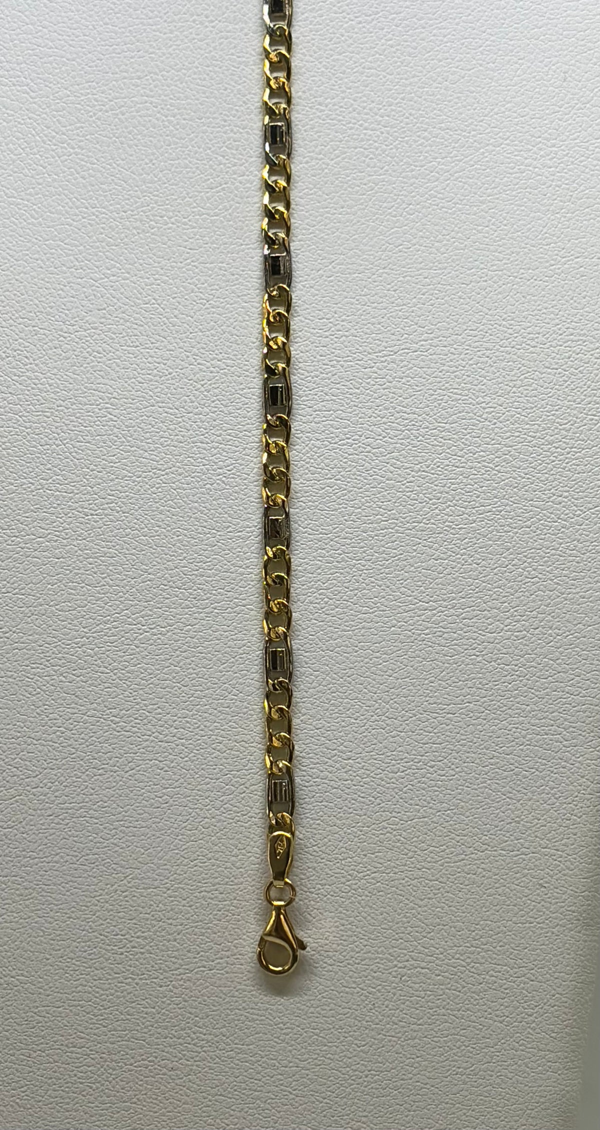 Bracciale in oro 750/1000 - 18 carati colore giallo e bianco - 21 centimetri - BO012