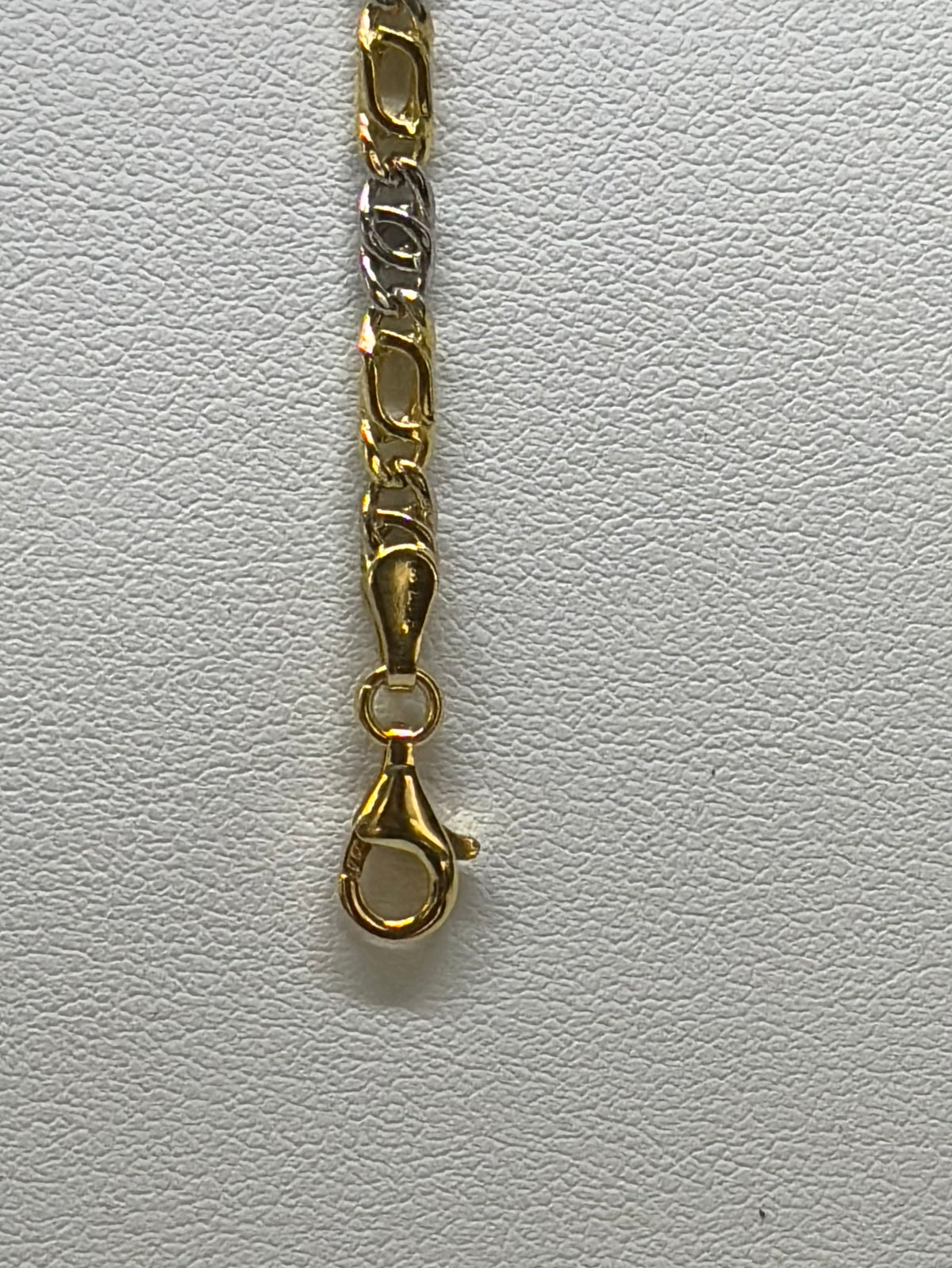 Bracciale in oro 750/1000 - 18 carati colore giallo e bianco - 19,5 centimetri - BO009