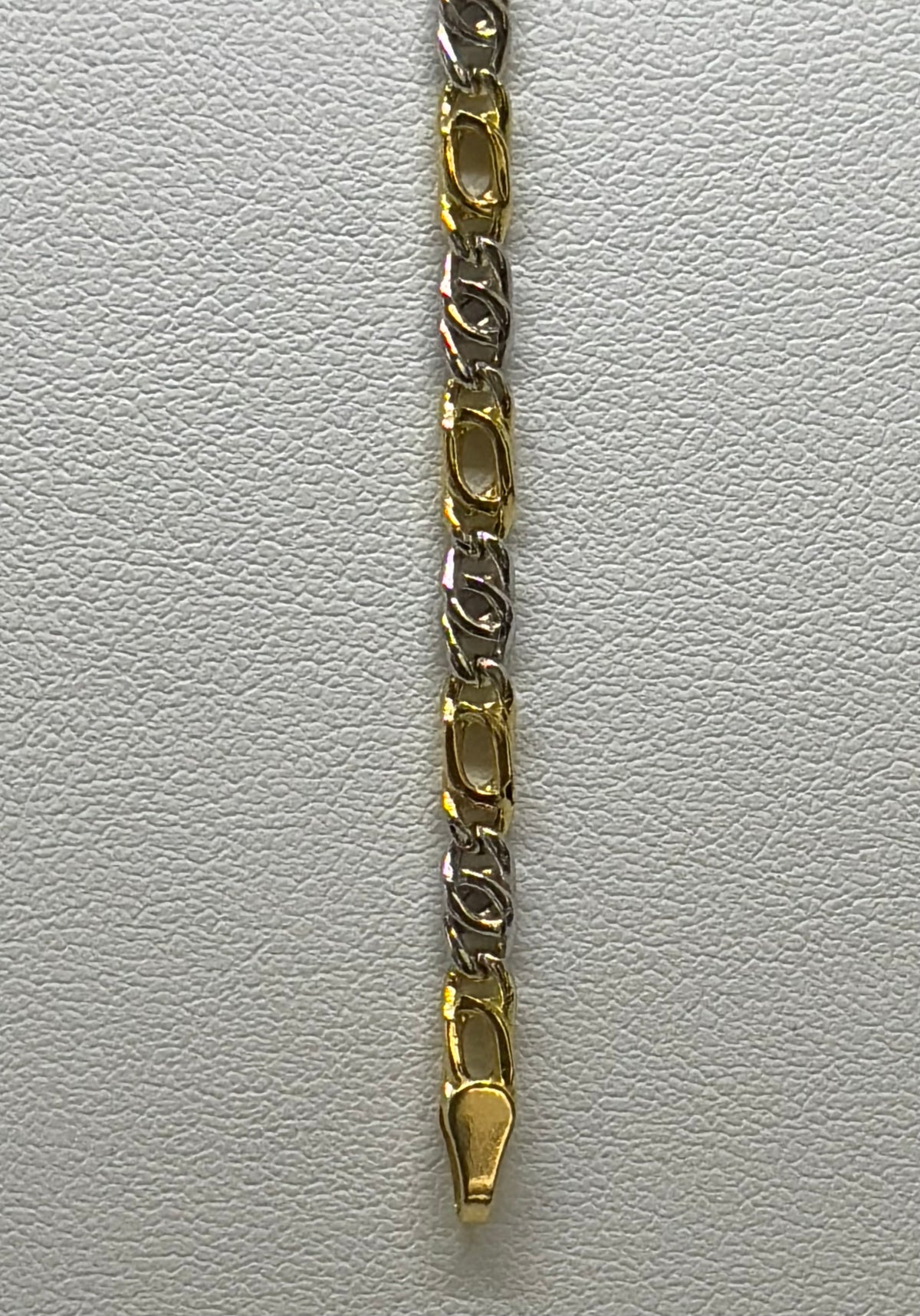 Bracciale in oro 750/1000 - 18 carati colore giallo e bianco - 19,5 centimetri - BO009