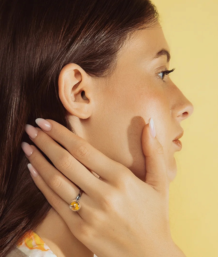 Anello in Acciaio Mad Tea collezione: Il giardino dei desideri - Limonio - Anello della Resilienza