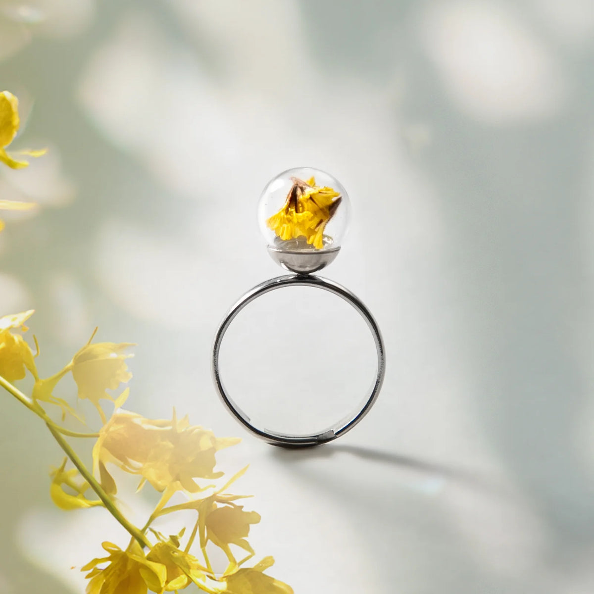 Anello in Acciaio Mad Tea collezione: Il giardino dei desideri - Limonio - Anello della Resilienza