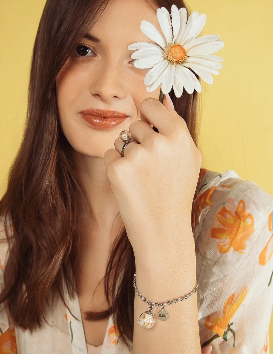 Anello in Acciaio Mad Tea collezione: Il giardino dei desideri - Margherita - Anello del sorriso