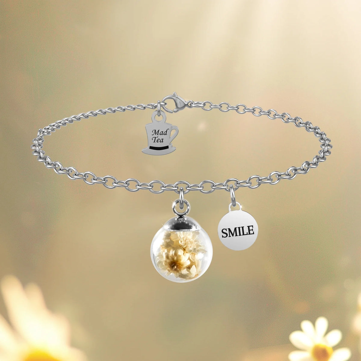 Bracciale in Acciaio Mad Tea collezione: Il giardino dei desideri - Margherita - Bracciale del sorriso