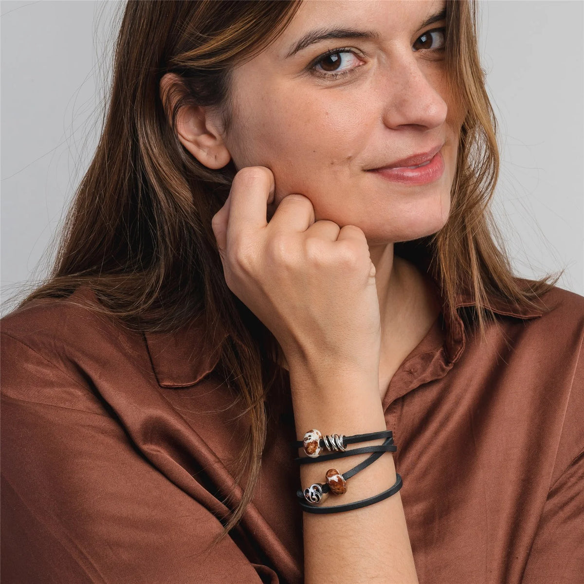 Base Trollbeads - Bracciale in Cuoio Nero - TLEBR-00001