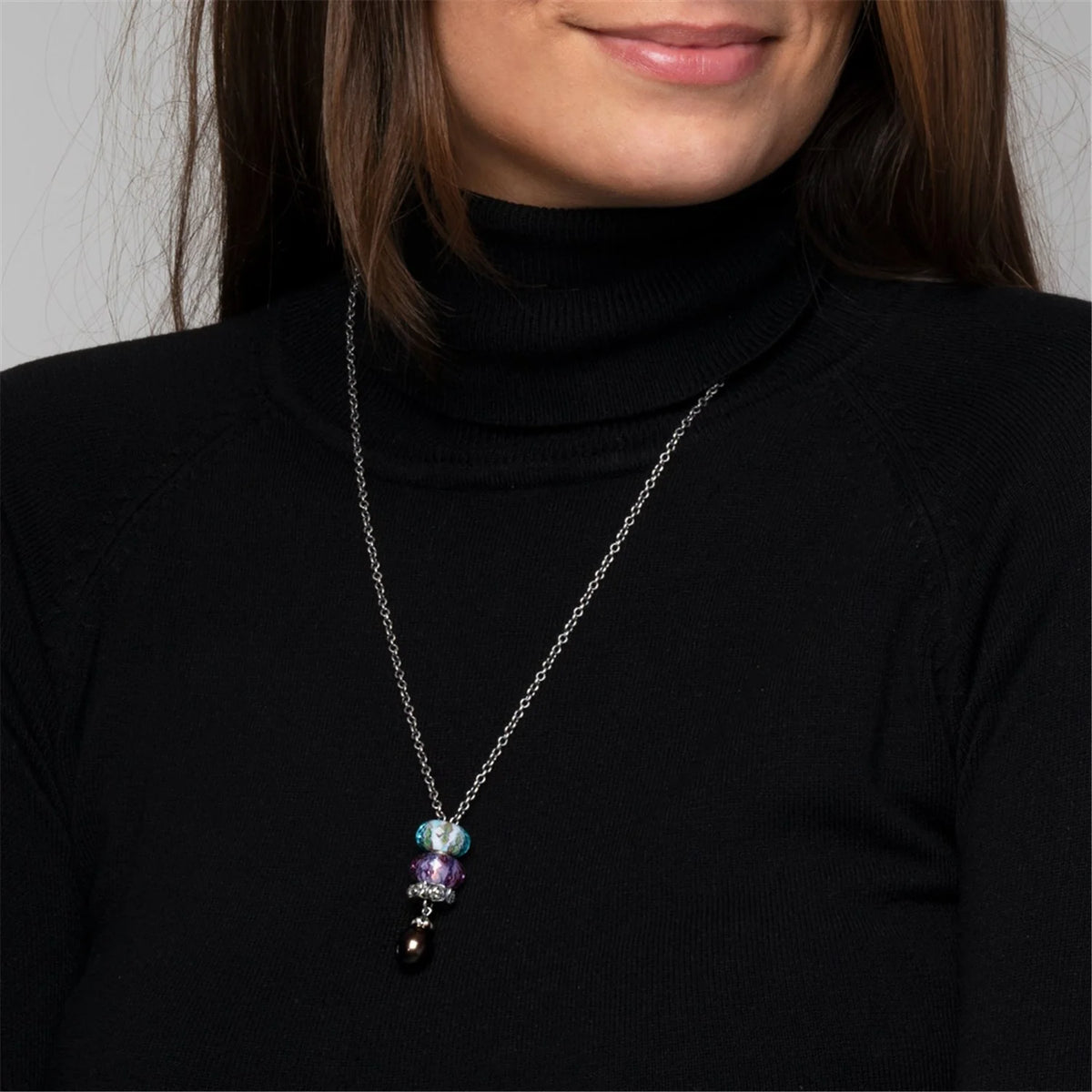 Base Trollbeads - Collana Fantasia con Perla Pavone - TAGFA-00056