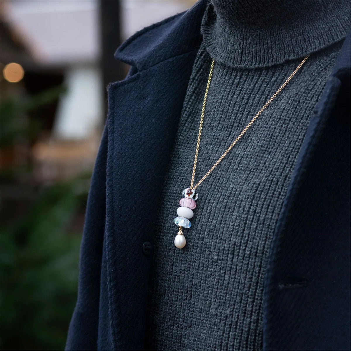 Base Trollbeads - Collana d&#39; Oro con Perla - TAUFA-00001