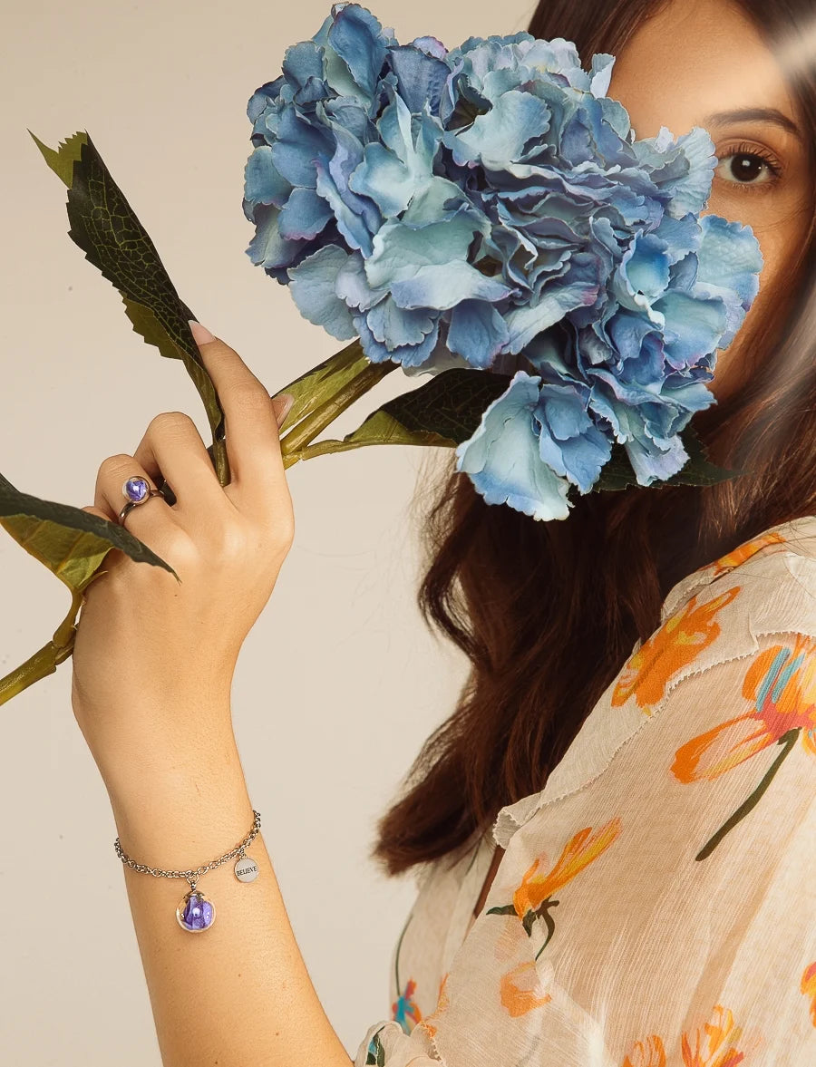 Bracciale in Acciaio Mad Tea collezione: Il giardino dei desideri - Ortensia - Bracciale della Forza Spirituale