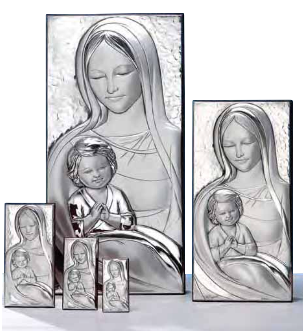 Quadro in argento sacro-Madonna con bambino-3150