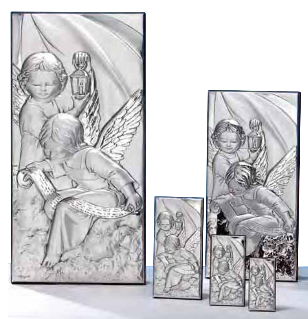 Quadro in argento sacro-Puttini con lanterna-3154