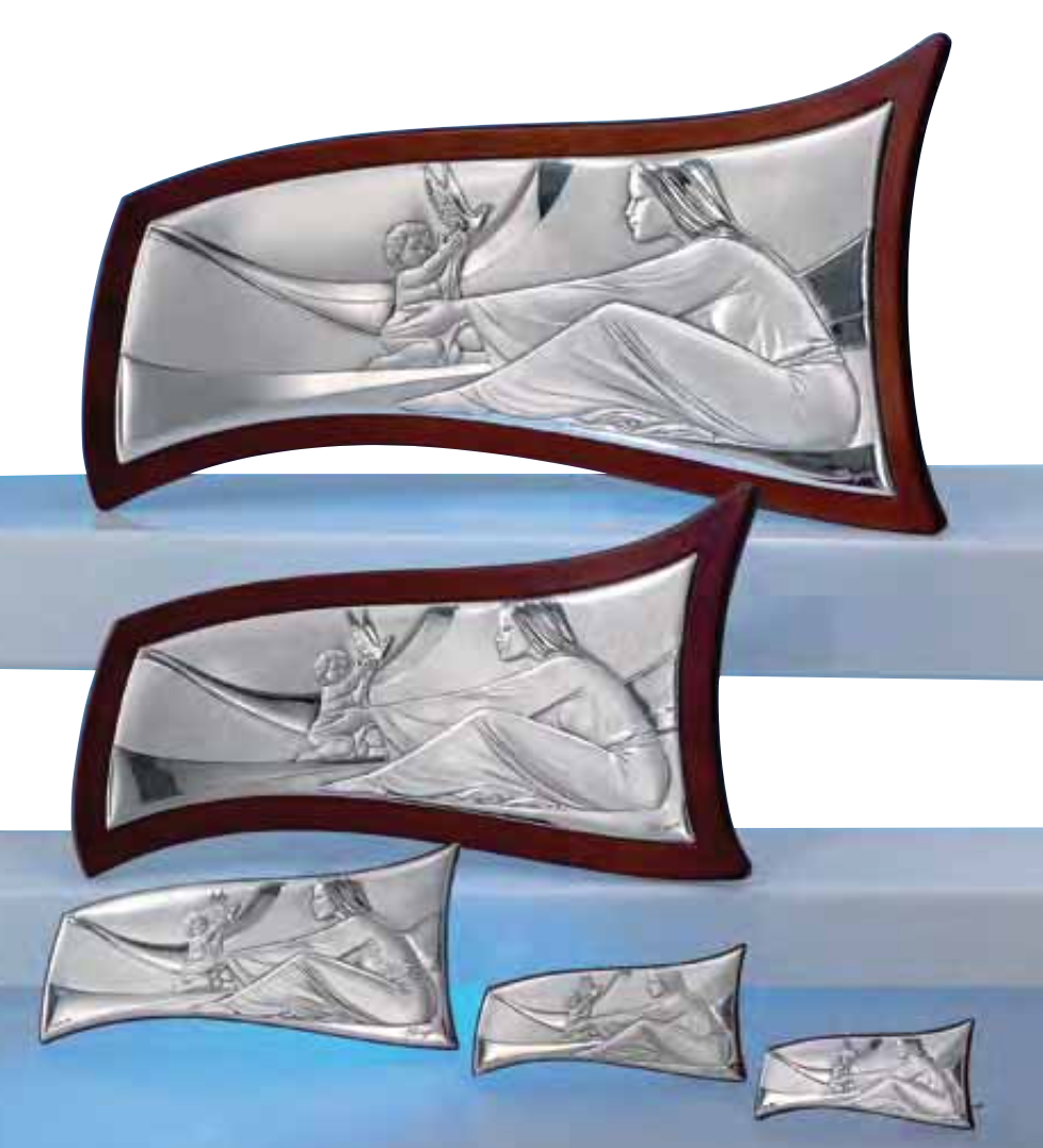 Quadro in argento sacro-Madonna con bimbo-3155