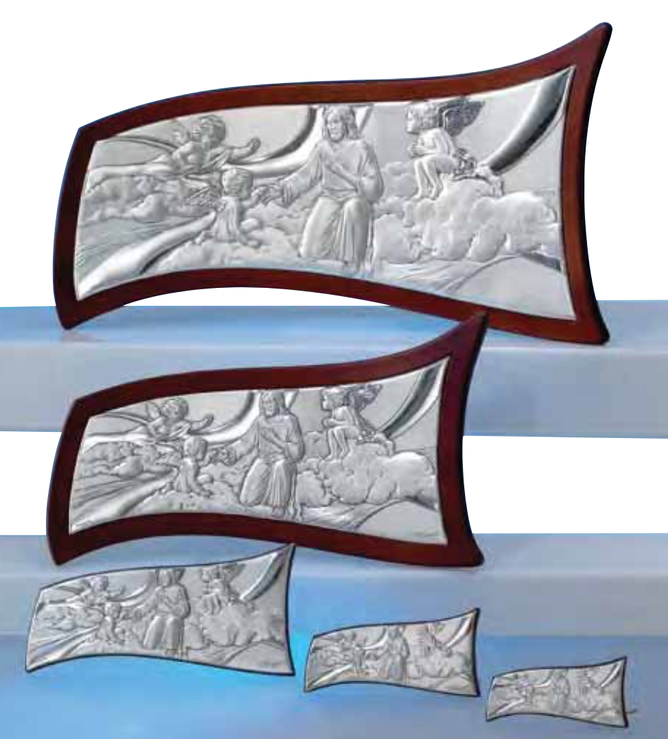 Quadro in argento sacro-Gesù con Angeli-3157