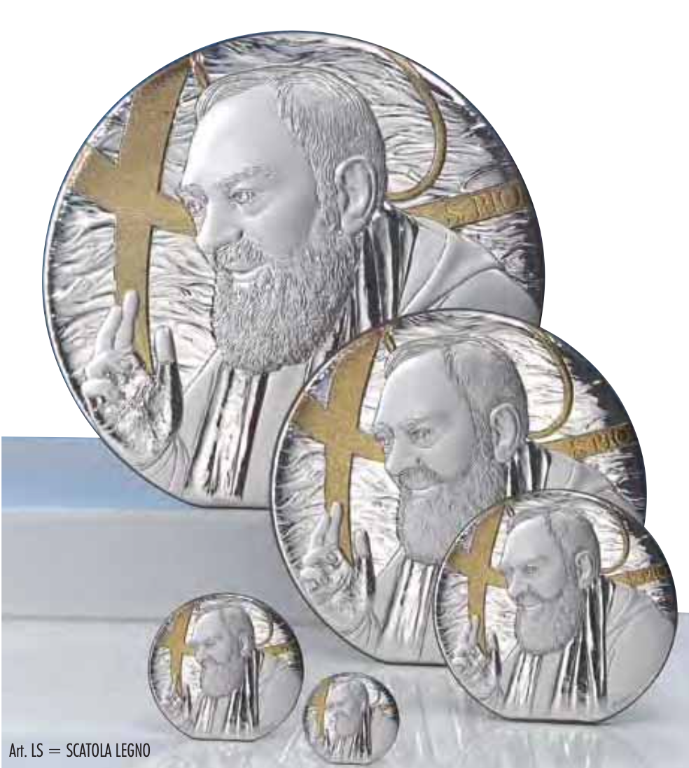 Quadro in argento sacro-San Pio-3164