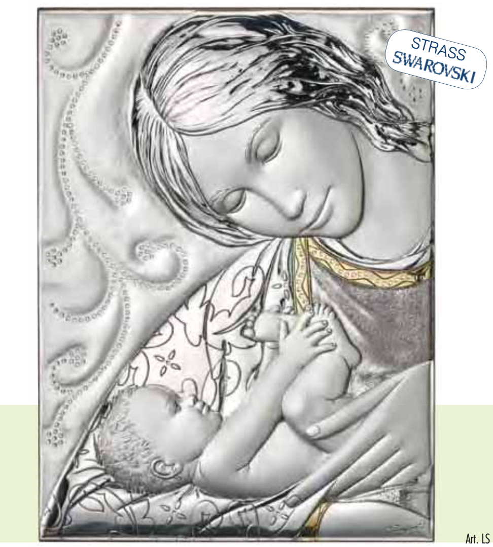 Quadro in argento sacro-Madonna con bambino-3177