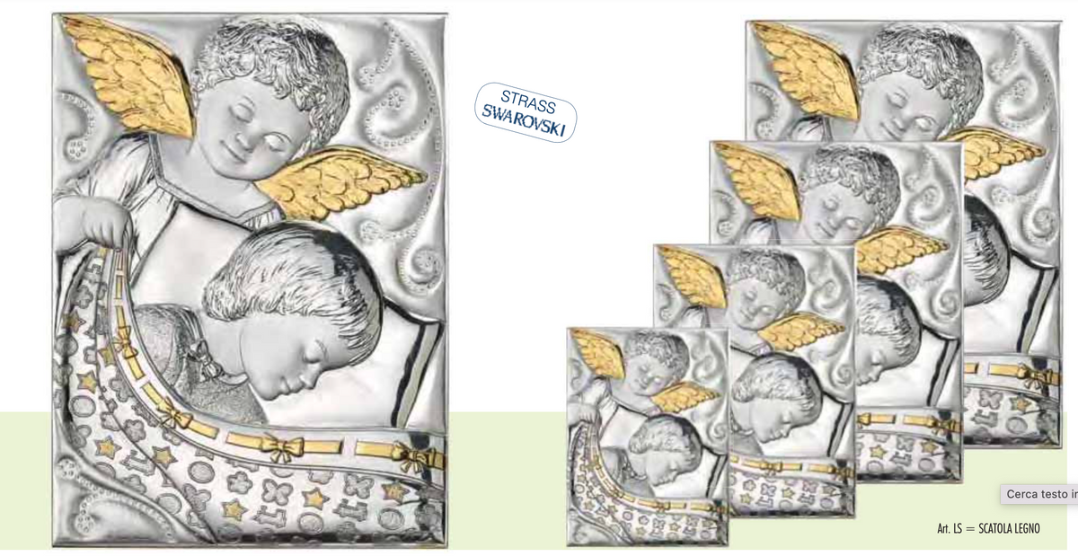 Quadro in argento sacro-Angelo custode-3179