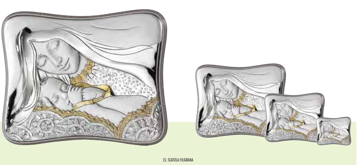 Quadro in argento sacro-Madonna con bambino-3191