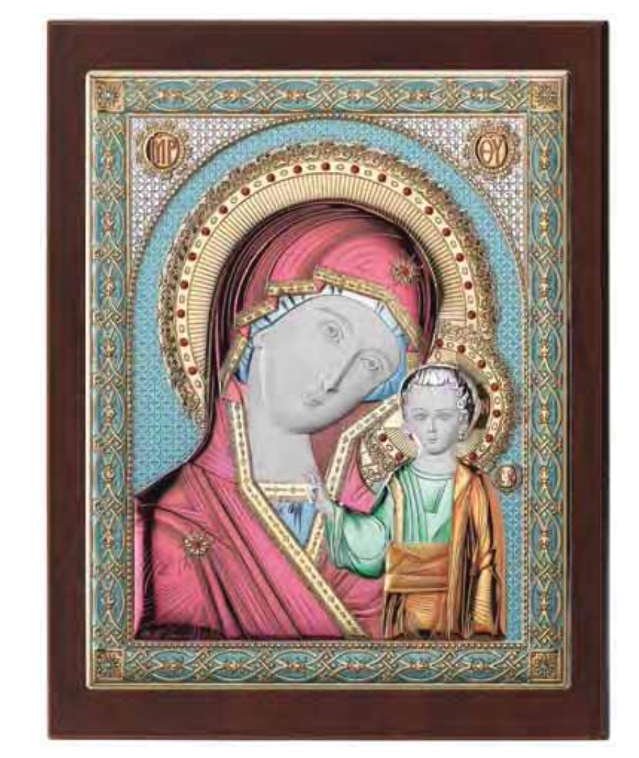 Quadro in argento sacro-Madonna di Kazan-3300C