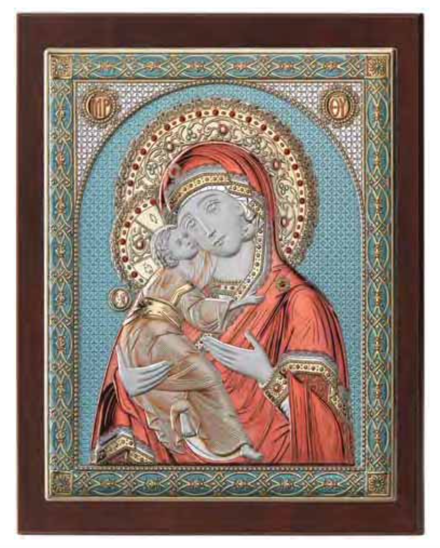 Quadro in argento sacro-Madonna di Vladimir-3301C