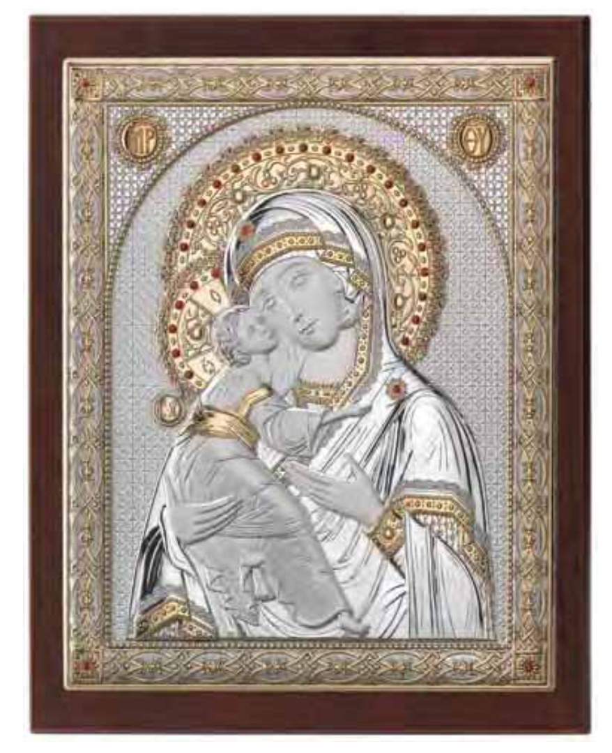 Quadro in argento sacro-Madonna di Vladimir-3301