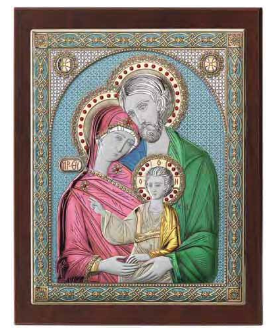 Quadro in argento sacro-Sacra Famiglia-3303C