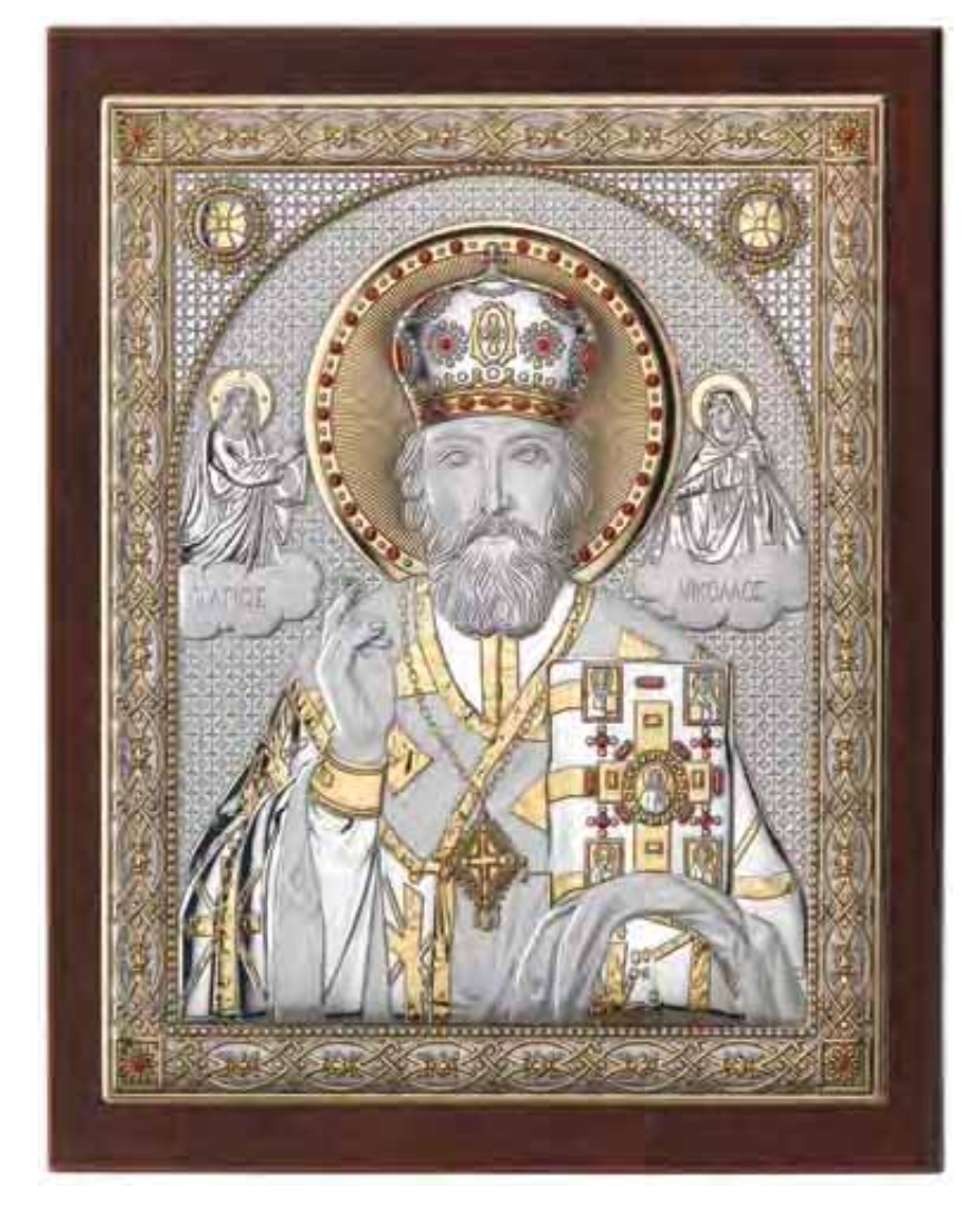 Quadro in argento sacro-San Nicole-3304