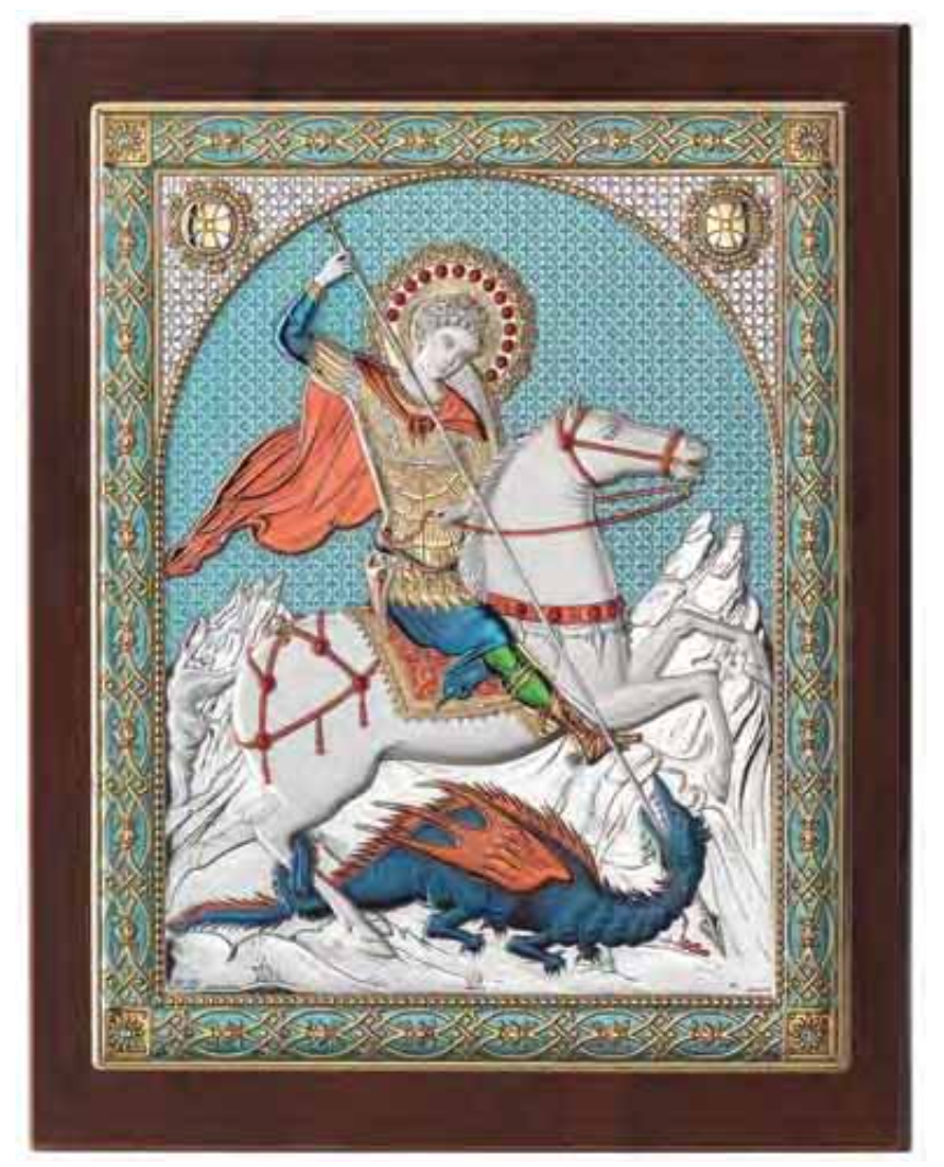 Quadro in argento sacro-San Giorgio-3305C