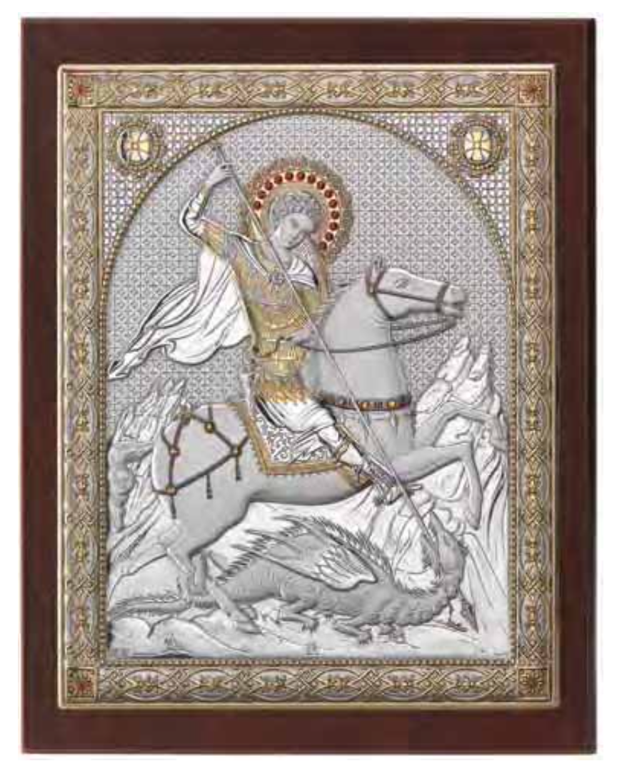 Quadro in argento sacro-San Giorgio-3305