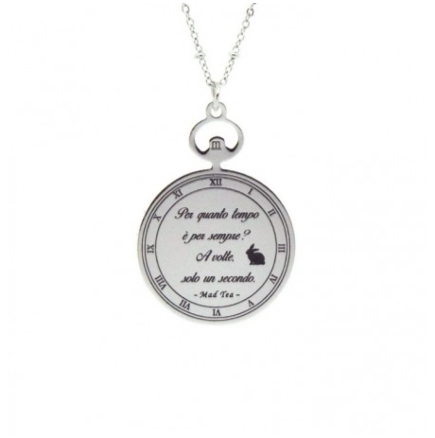 Collana in acciaio Mat Tea collezione Alice in Wonderland-AWC035