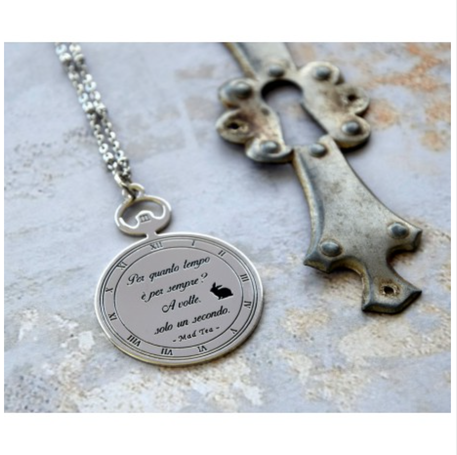Collana in acciaio Mat Tea collezione Alice in Wonderland-AWC035