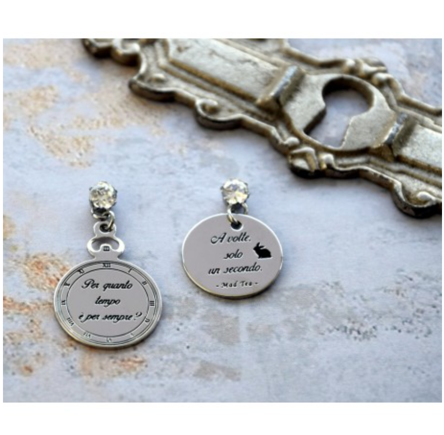 Orecchini in acciaio Mad Tea collezione Alice in Wonderland-AWO028